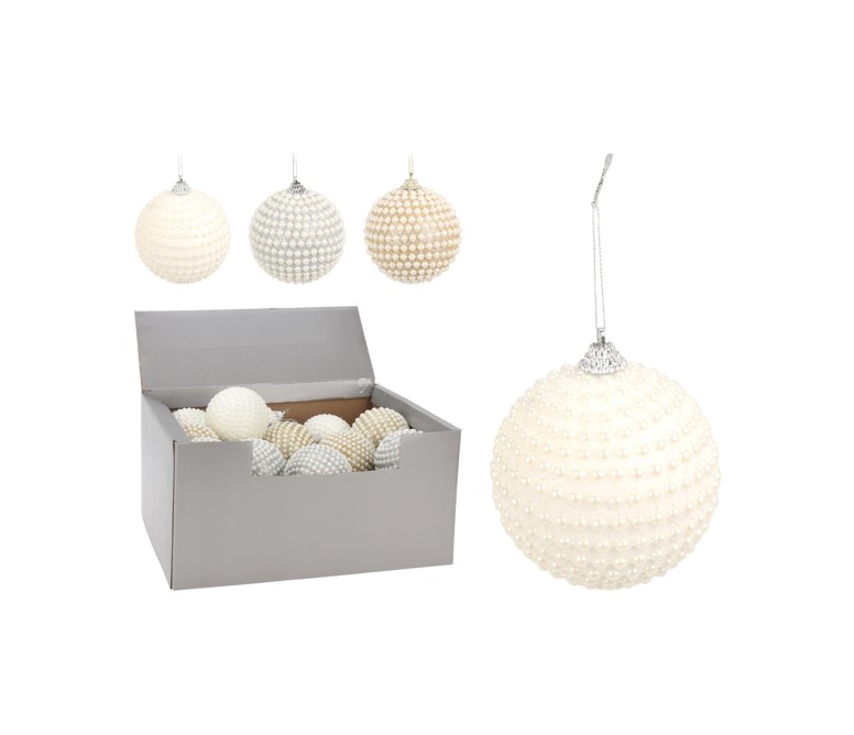 Elegancka bombka perłowa ze styropianu – świąteczna dekoracja 8 cm