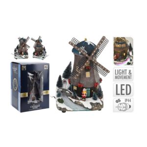 Wiatrak LED świąteczny żywiczny – dekoracja z efektami świetlnymi