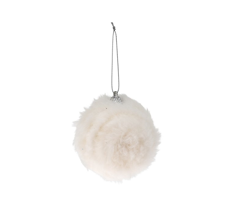 Pluszowa bombka świąteczna – miękka ozdoba choinki w zimowym stylu 8 cm