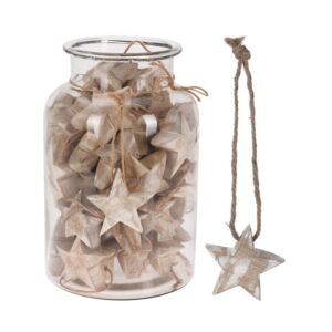 Drewniana zawieszka gwiazdka dekoracja świąteczna rustykalna naturalna