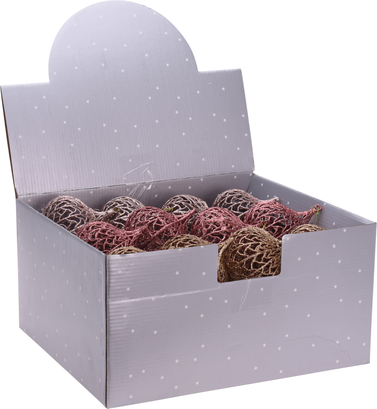 Elegancka brokatowa bombka ażurowa ozdoba choinkowa