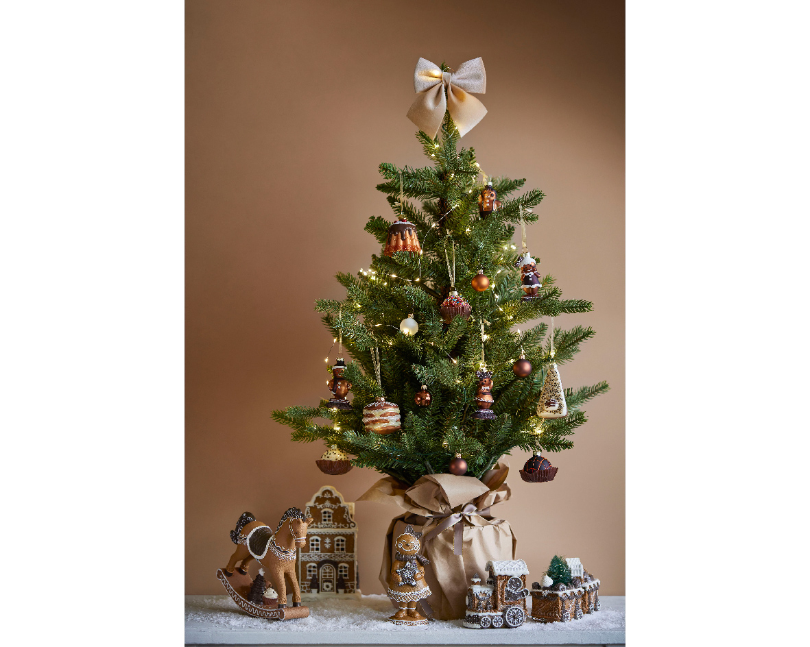 Domek LED z żywicy w stylu piernikowego domku magiczna świąteczna dekoracja