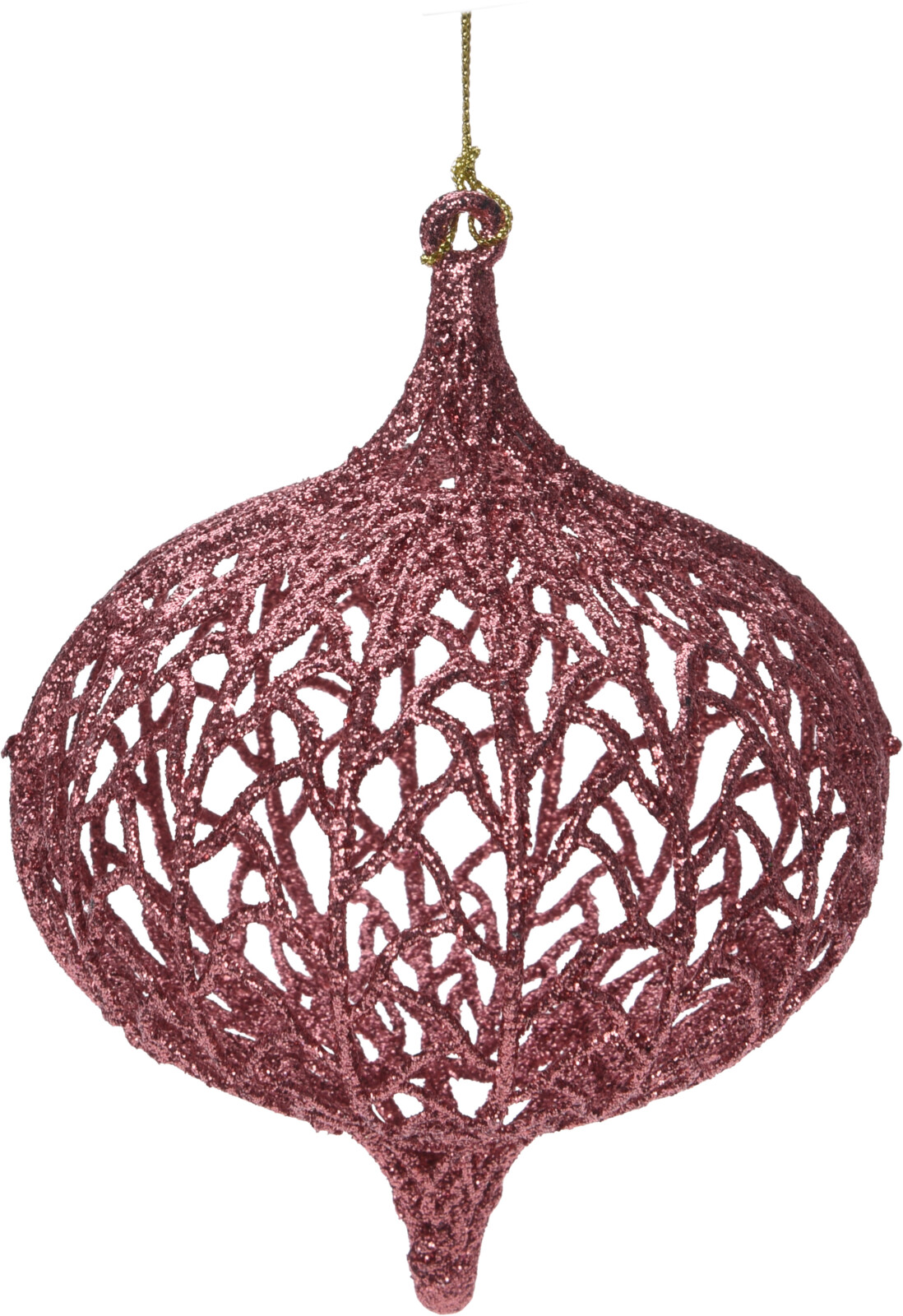 Elegancka brokatowa bombka ażurowa ozdoba choinkowa