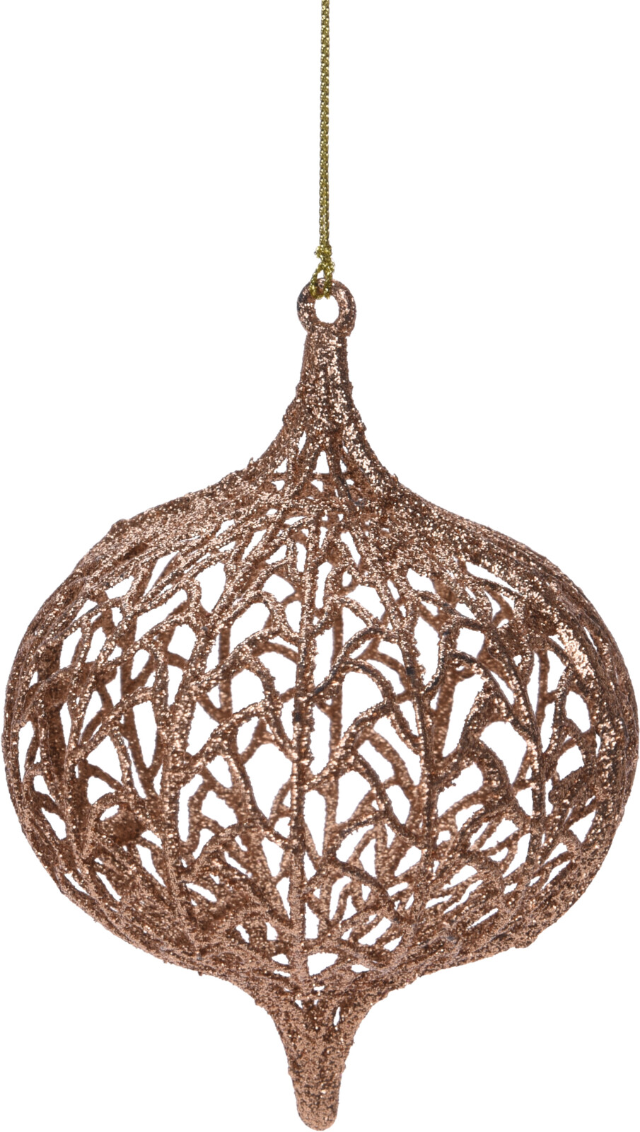 Elegancka brokatowa bombka ażurowa ozdoba choinkowa