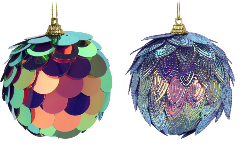 Bombka w pastelowych odcieniach łuski syreniej ozdoba choinkowa 8 cm