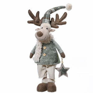 Renifer świąteczny dekoracja poliestrowa Boże Narodzenie 82 cm