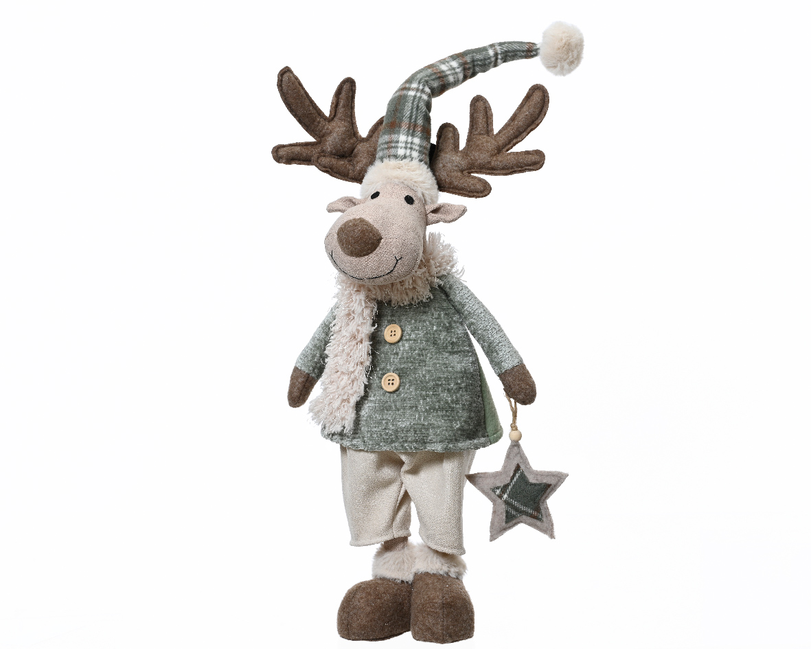 Renifer świąteczny dekoracja poliestrowa Boże Narodzenie 82 cm