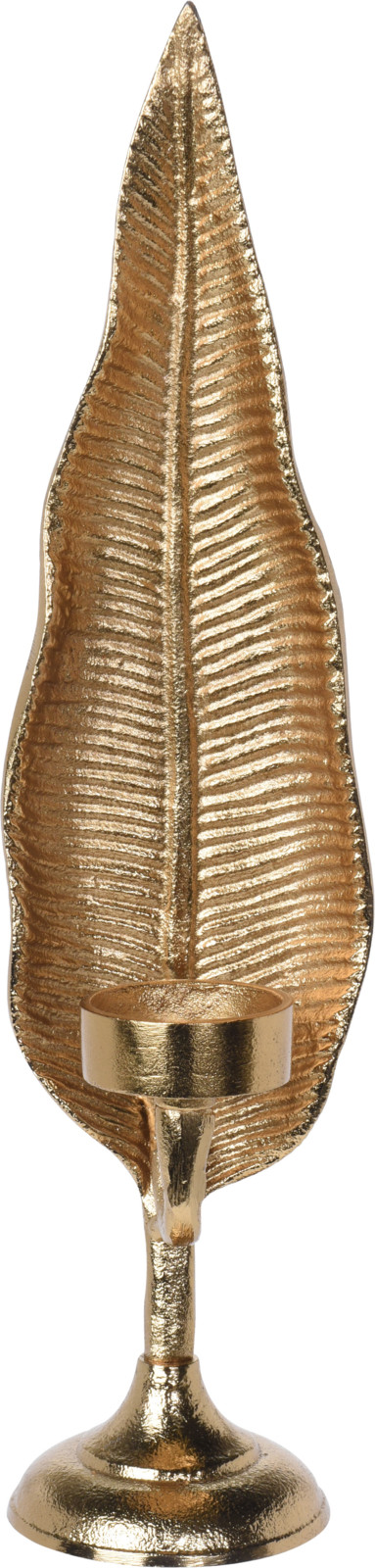 Aluminiowy złoty świecznik liść stojący dekoracja wnętrza nowoczesna