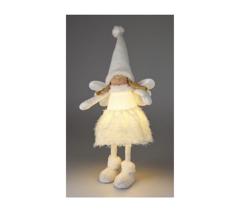 Stojący anioł LED świąteczny dekoracja stołu, kominka i wnętrz 69 cm