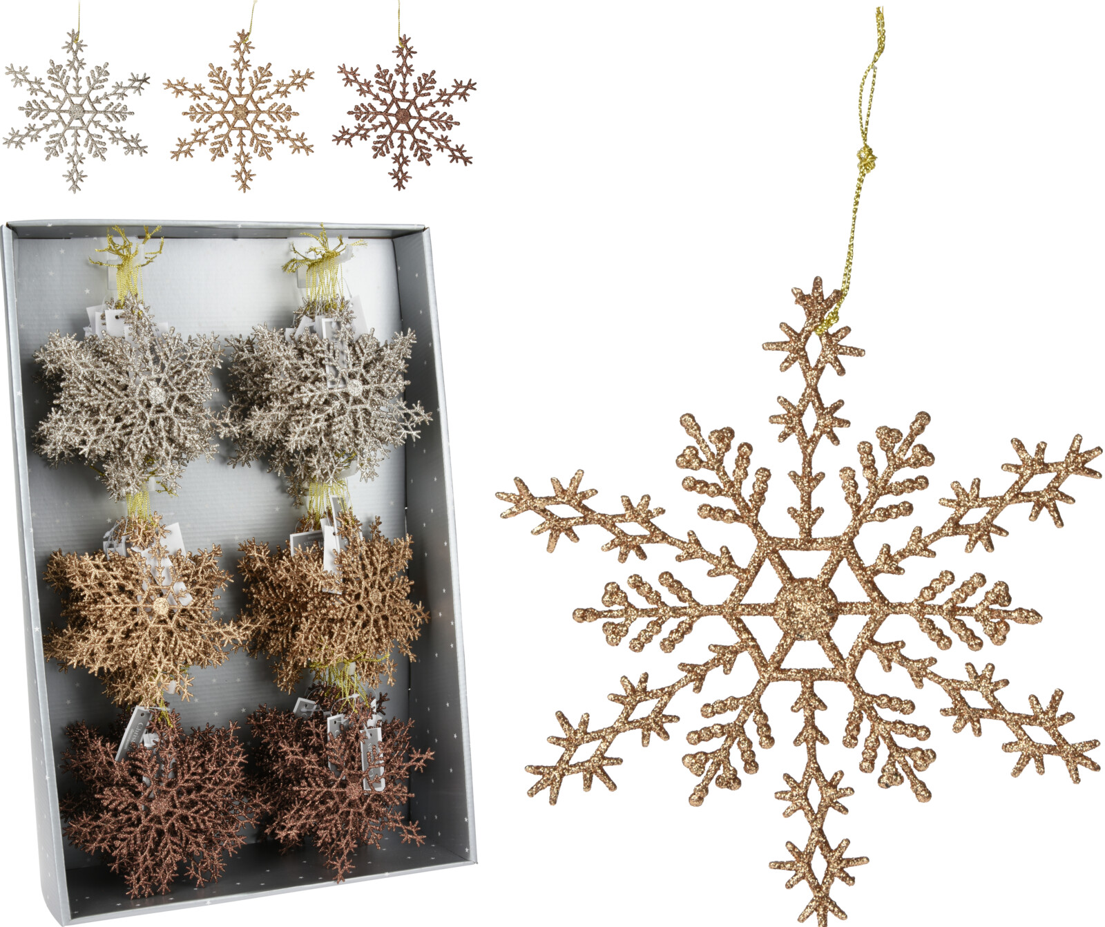 Świąteczna ażurowa śnieżynka z brokatem – dekoracja choinkowa