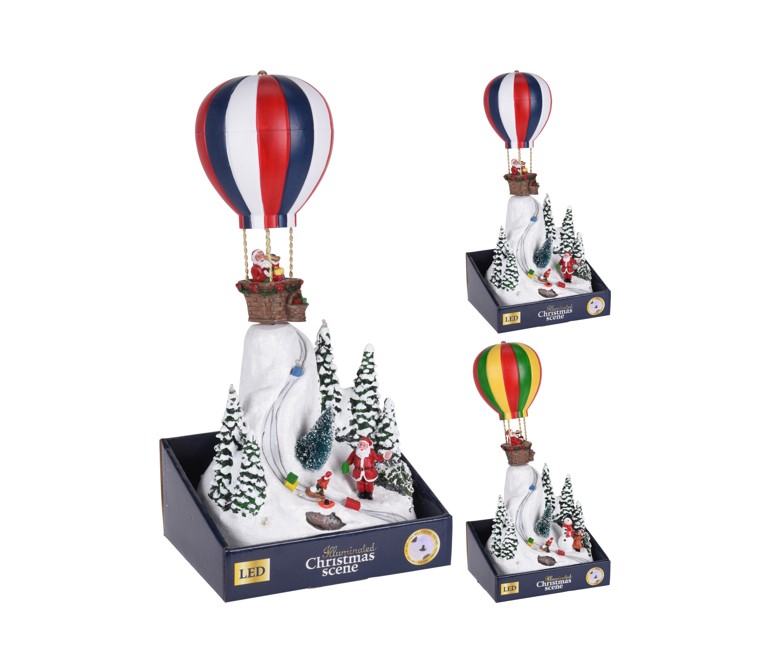 Świecący balon z Mikołajem LED – świąteczna dekoracja do domu