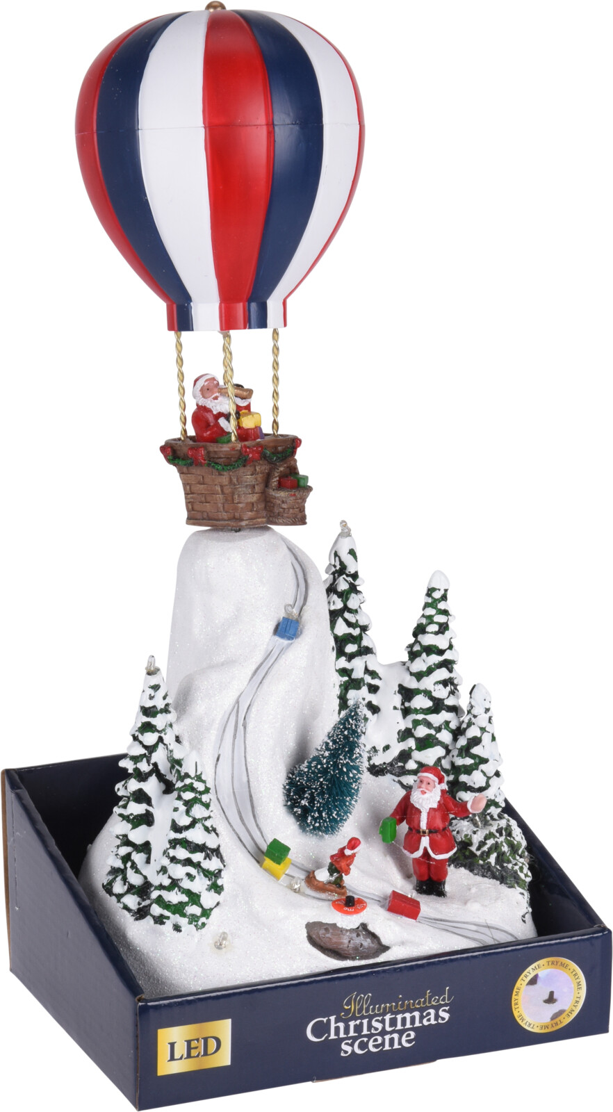 Świecący balon z Mikołajem LED – świąteczna dekoracja do domu