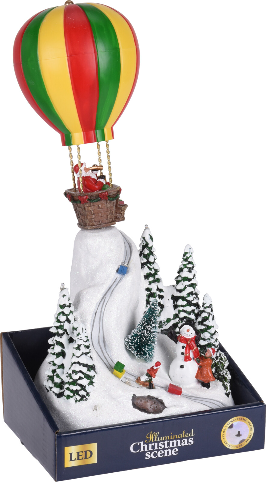 Świecący balon z Mikołajem LED – świąteczna dekoracja do domu