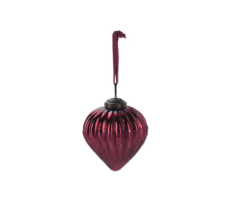 Szklana bombka bożonarodzeniowa burgund 8 cm – elegancka ozdoba świąteczna