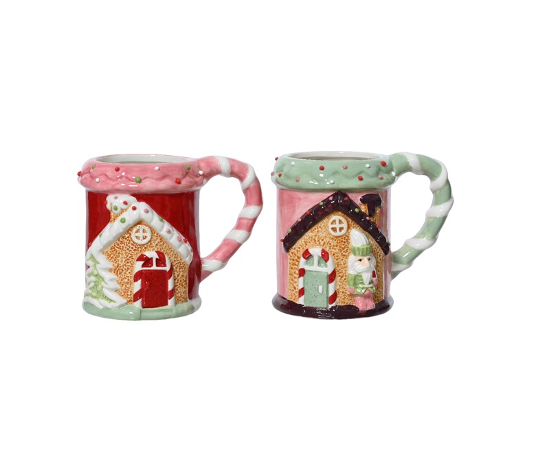 Pastelowy kubek świąteczny nowoczesny dekoracyjny prezent Boże Narodzenie