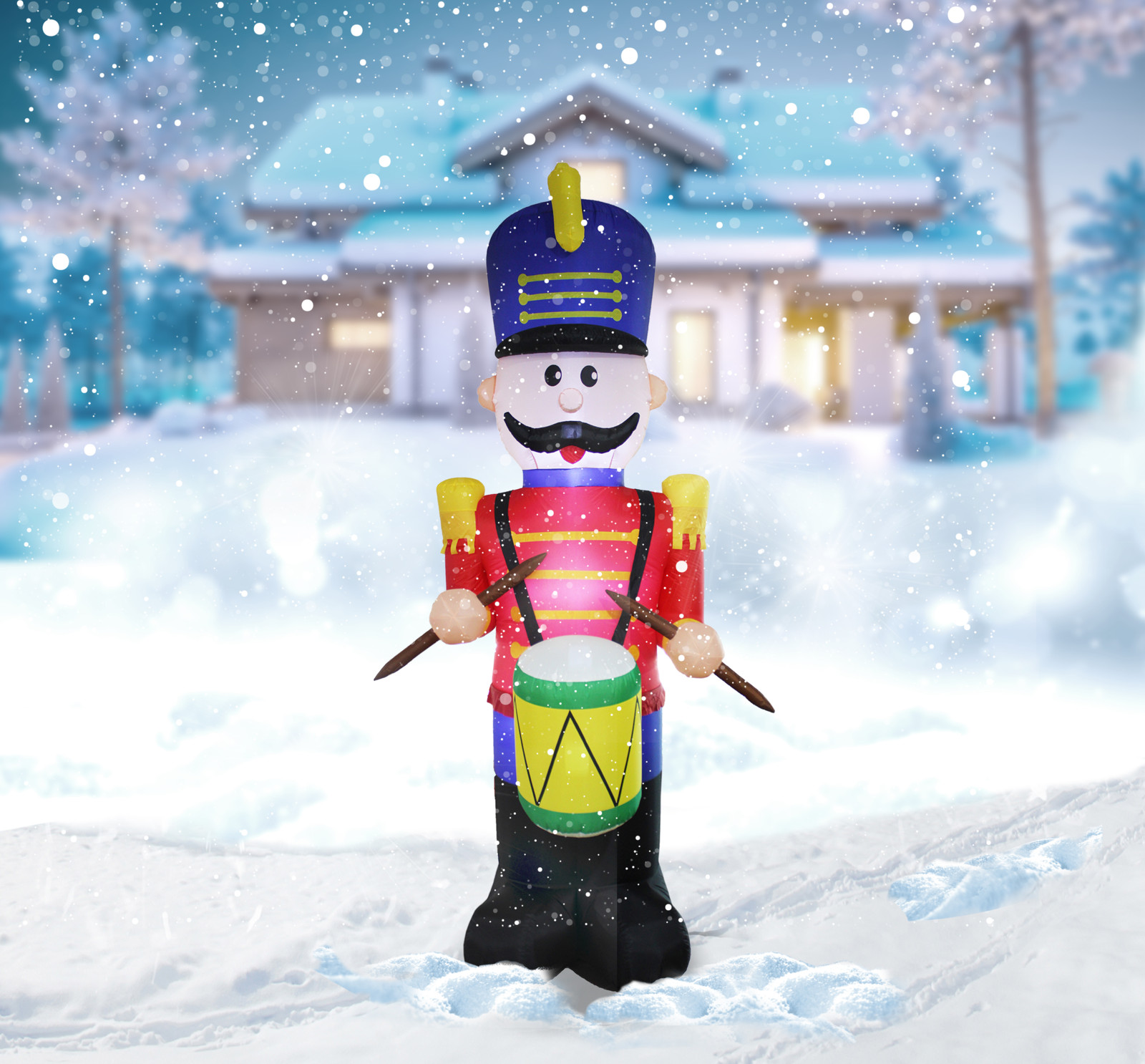 Nadmuchiwana świąteczna dekoracja Dziadek do orzechów LED 355 cm