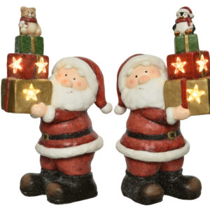 Figurka Mikołaja LED 44 cm – świąteczna dekoracja z prezentami do domu