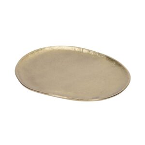 Talerz aluminiowy złoty 21×18 cm – elegancka dekoracja i funkcjonalny