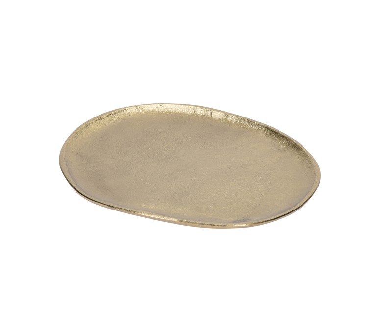 Talerz aluminiowy złoty 21x18 cm – elegancka dekoracja i funkcjonalny