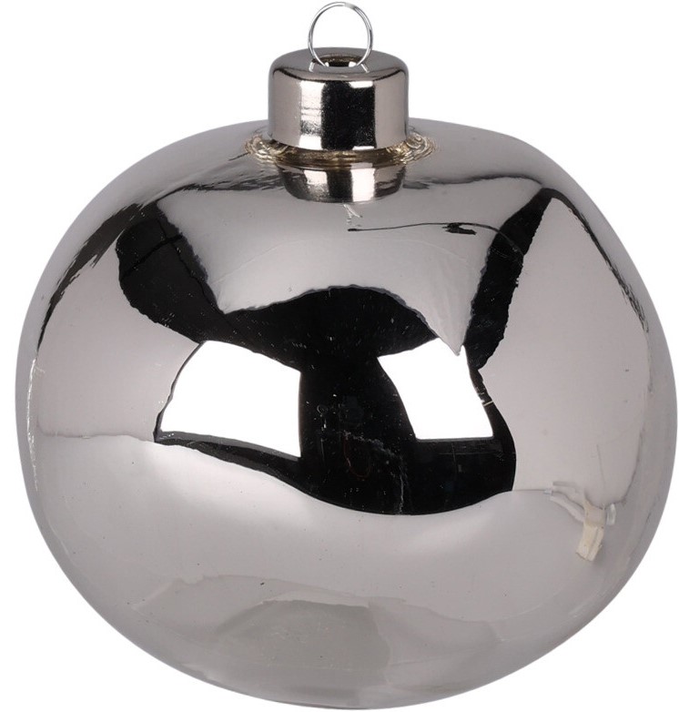 Szklana bombka lustrzana nieregularna antracyt – ozdoba świąteczna glamour