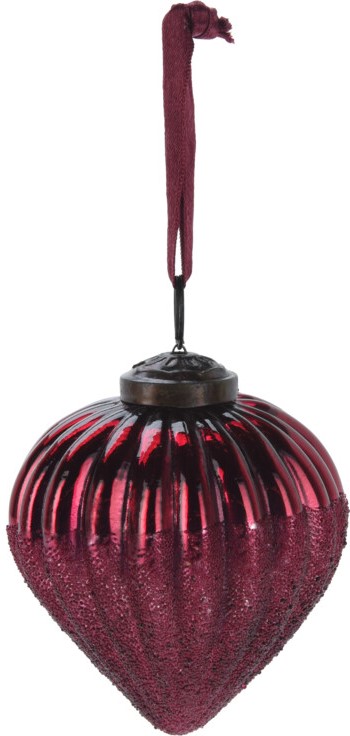 Szklana bombka bożonarodzeniowa burgund 8 cm – elegancka ozdoba świąteczna