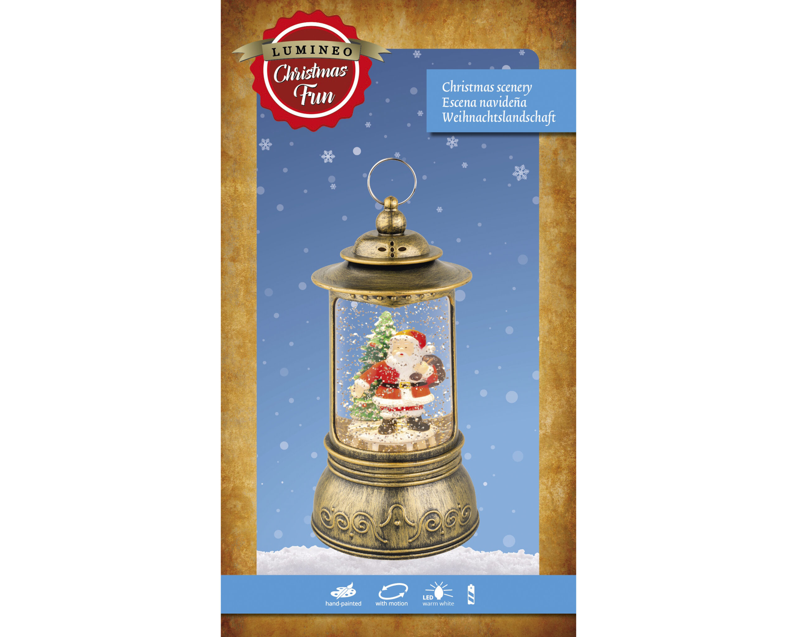 Magiczna dekoracja ruchoma wypełniona wodą z podświetleniem 23,8 cm