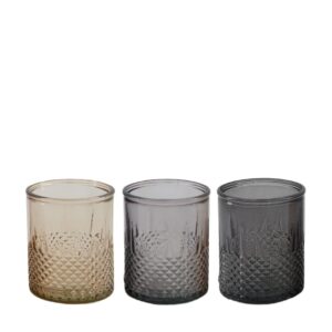 Świecznik szklany z recyklingu – elegancki, ekologiczny, 3 kolory