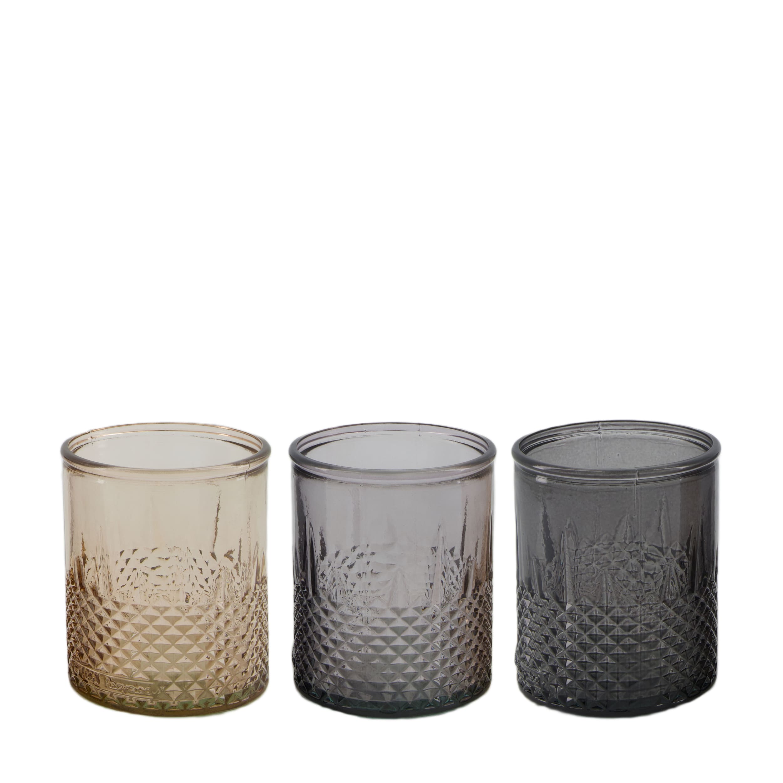 Świecznik szklany z recyklingu – elegancki, ekologiczny, 3 kolory