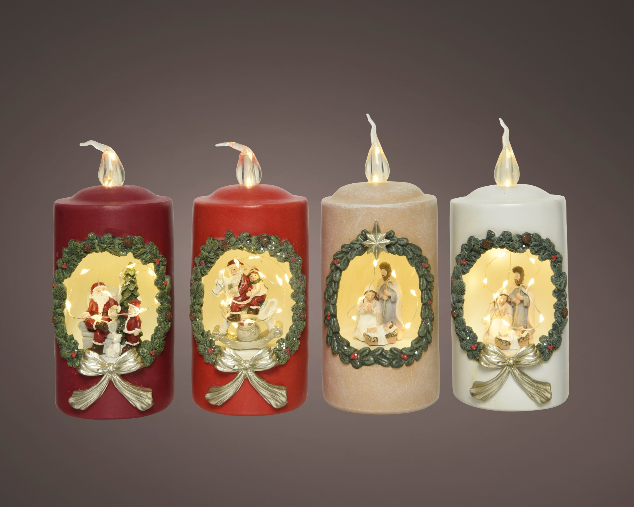 Świeca LED walec świąteczna 20 cm dekoracja ozdobna