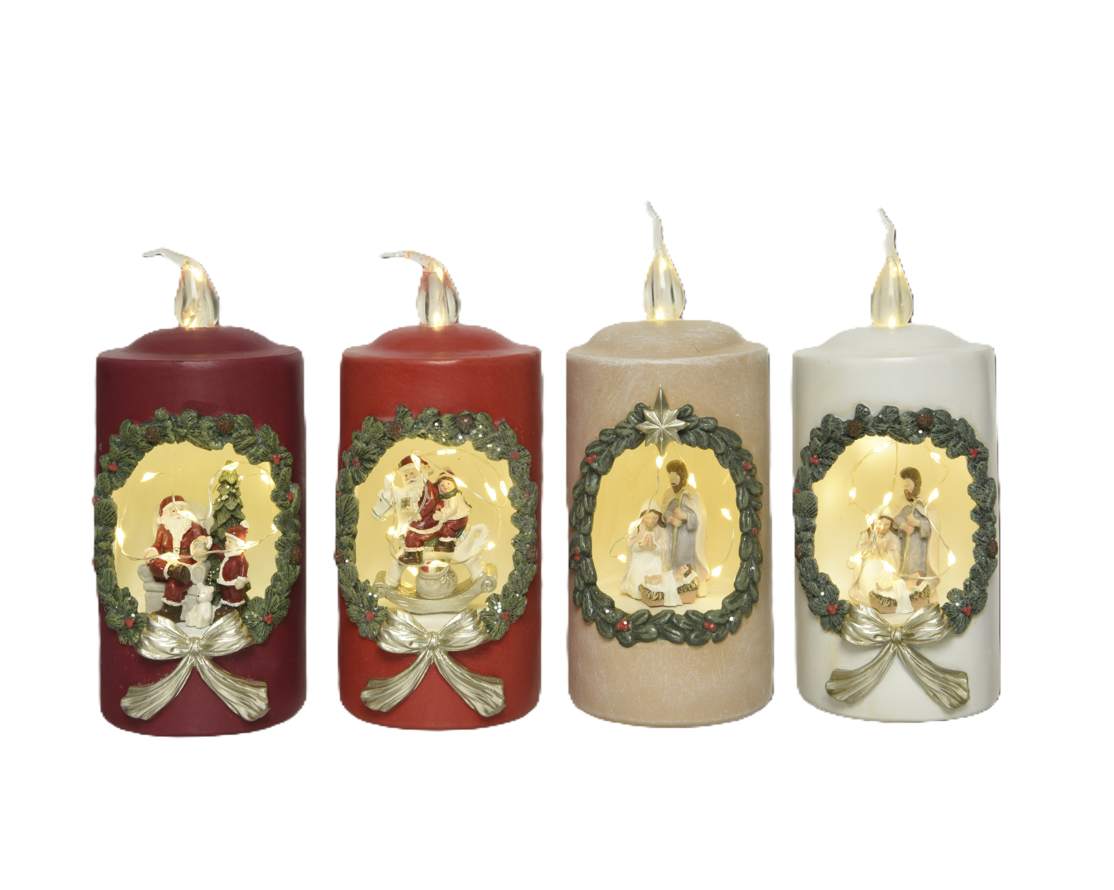 Świeca LED walec świąteczna 20 cm dekoracja ozdobna