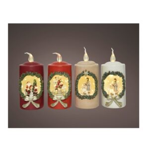 Świeca LED walec świąteczna 20 cm dekoracja ozdobna
