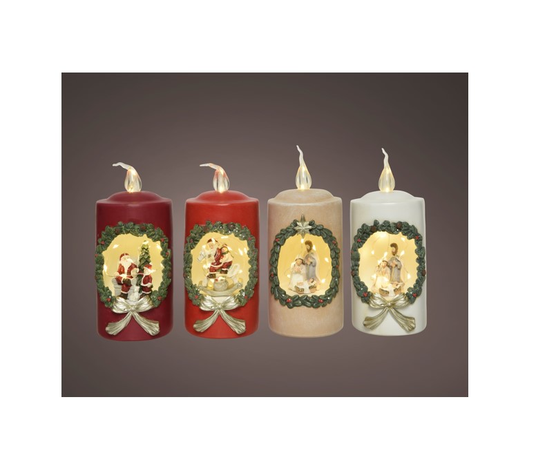 Świeca LED walec świąteczna 20 cm dekoracja ozdobna