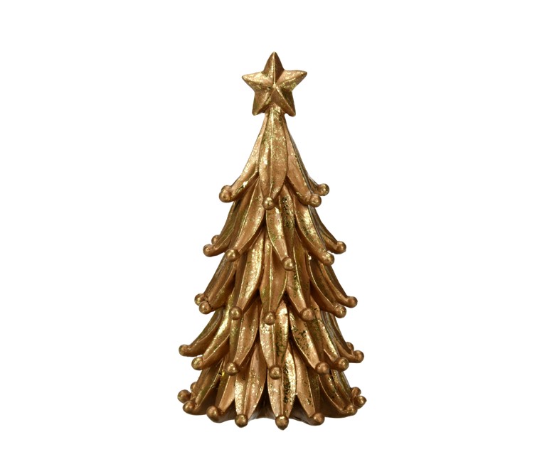 Gliniana złota choinka dekoracja świąteczna Boże Narodzenie prezent 21 cm