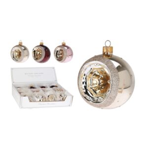 Szklana bombka retro lustrzana wklęśnięta – klasyczna ozdoba choinkowa