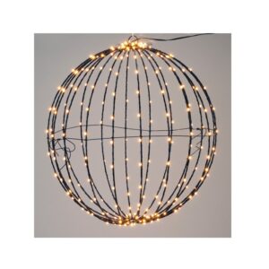 Składana kula LED 40 cm metalowa 240 białych diod – dekoracja świąteczna