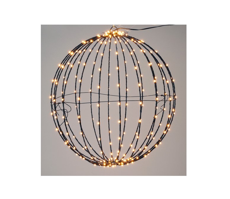 Składana kula LED 40 cm metalowa 240 białych diod – dekoracja świąteczna