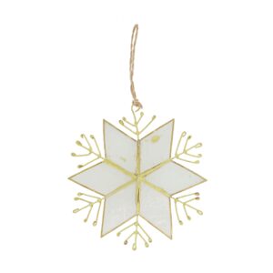 Zawieszka choinkowa gwiazda złota z perłowym środkiem dekoracja świąteczna