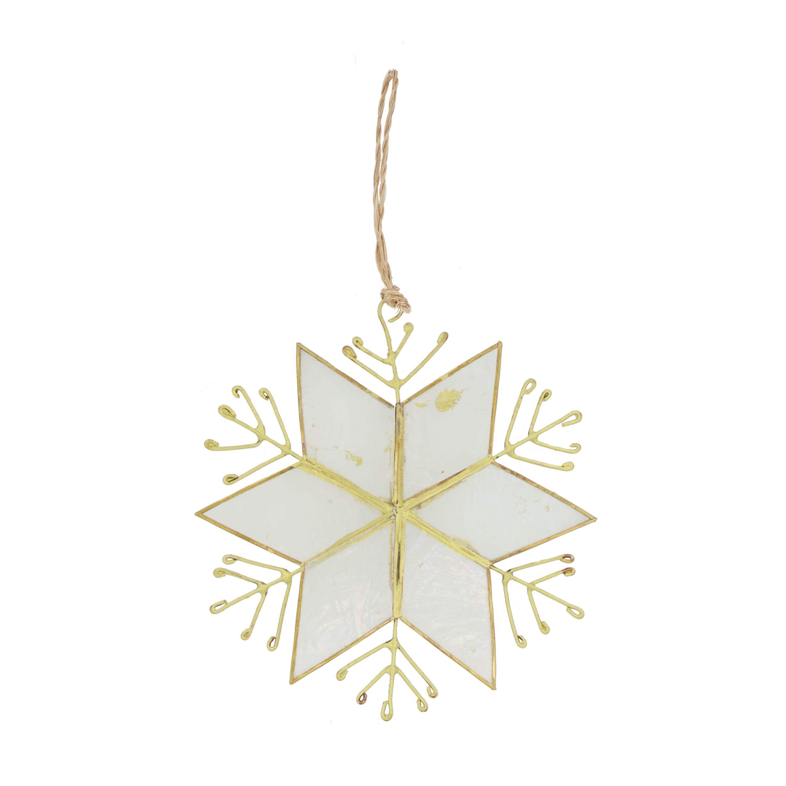 Zawieszka choinkowa gwiazda złota z perłowym środkiem dekoracja świąteczna