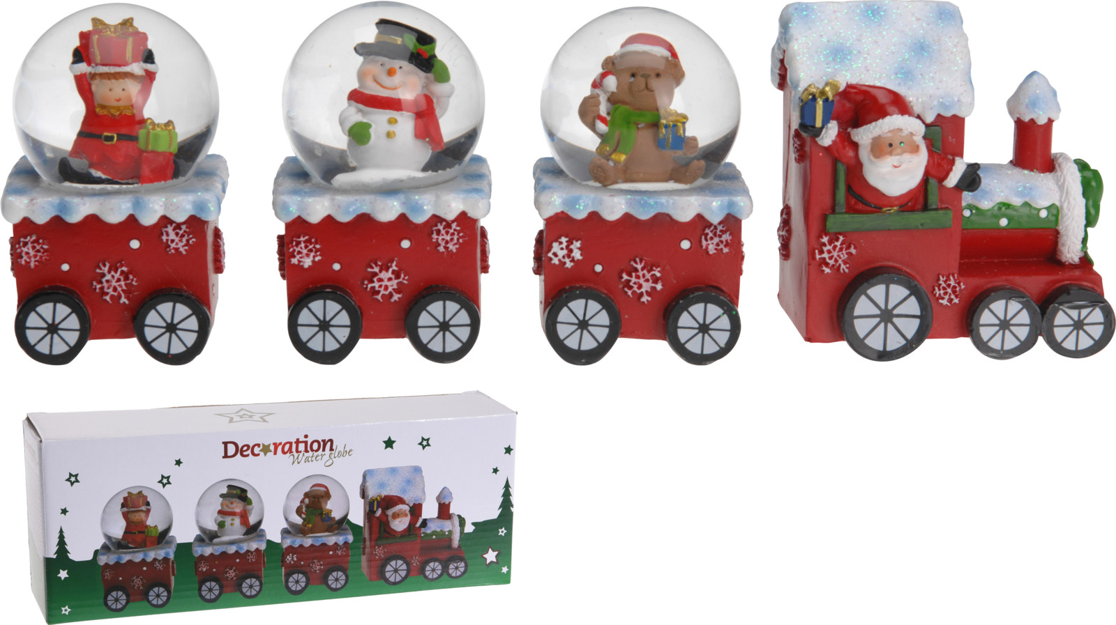 Świąteczna ciuchcia wodna 8 cm dekoracja LED zimowa Boże Narodzenie