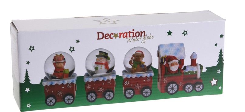 Świąteczna ciuchcia wodna 8 cm dekoracja LED zimowa Boże Narodzenie