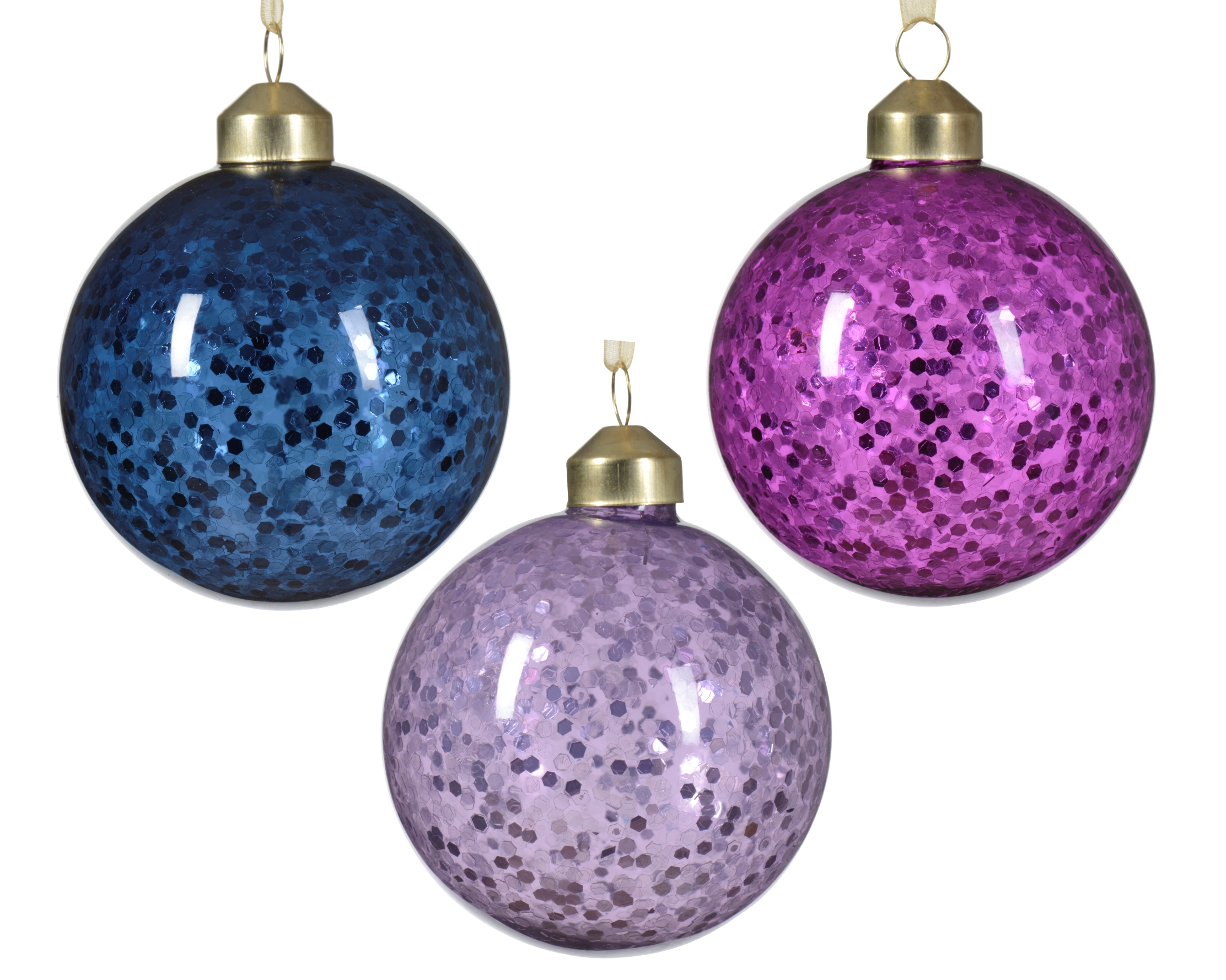 Szklana bombka choinkowa dekorowana 8 cm mix kolor