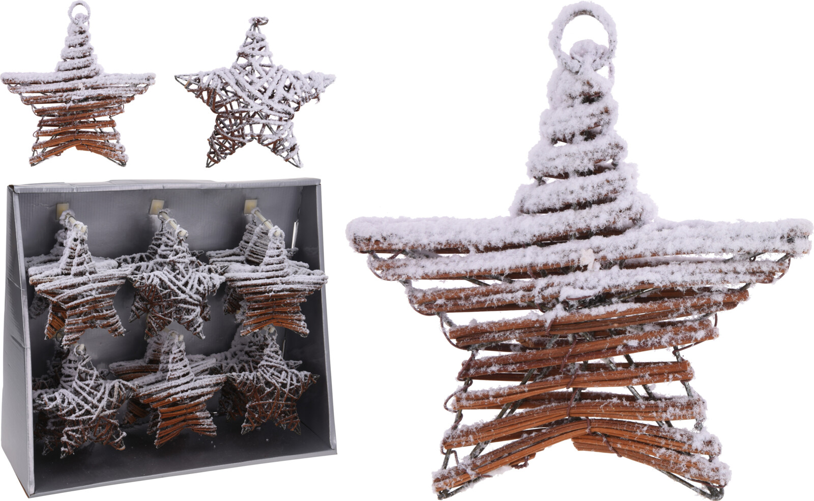 Zawieszka gwiazda 3D gałązki śnieg bożonarodzeniowa dekoracja świąteczna