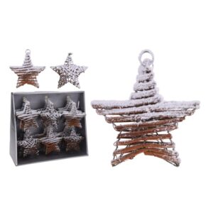 Zawieszka gwiazda 3D gałązki śnieg bożonarodzeniowa dekoracja świąteczna