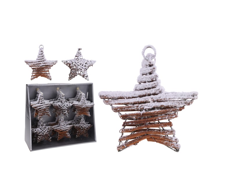 Zawieszka gwiazda 3D gałązki śnieg bożonarodzeniowa dekoracja świąteczna