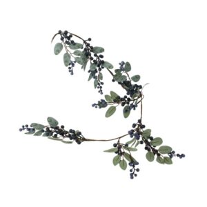 Długa girlanda sztuczna w jagódki – dekoracja świąteczna do wnętrza 105 cm