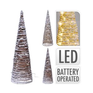 Choinka rattanowa stożkowa LED świąteczna dekoracja zimowa 40 cm