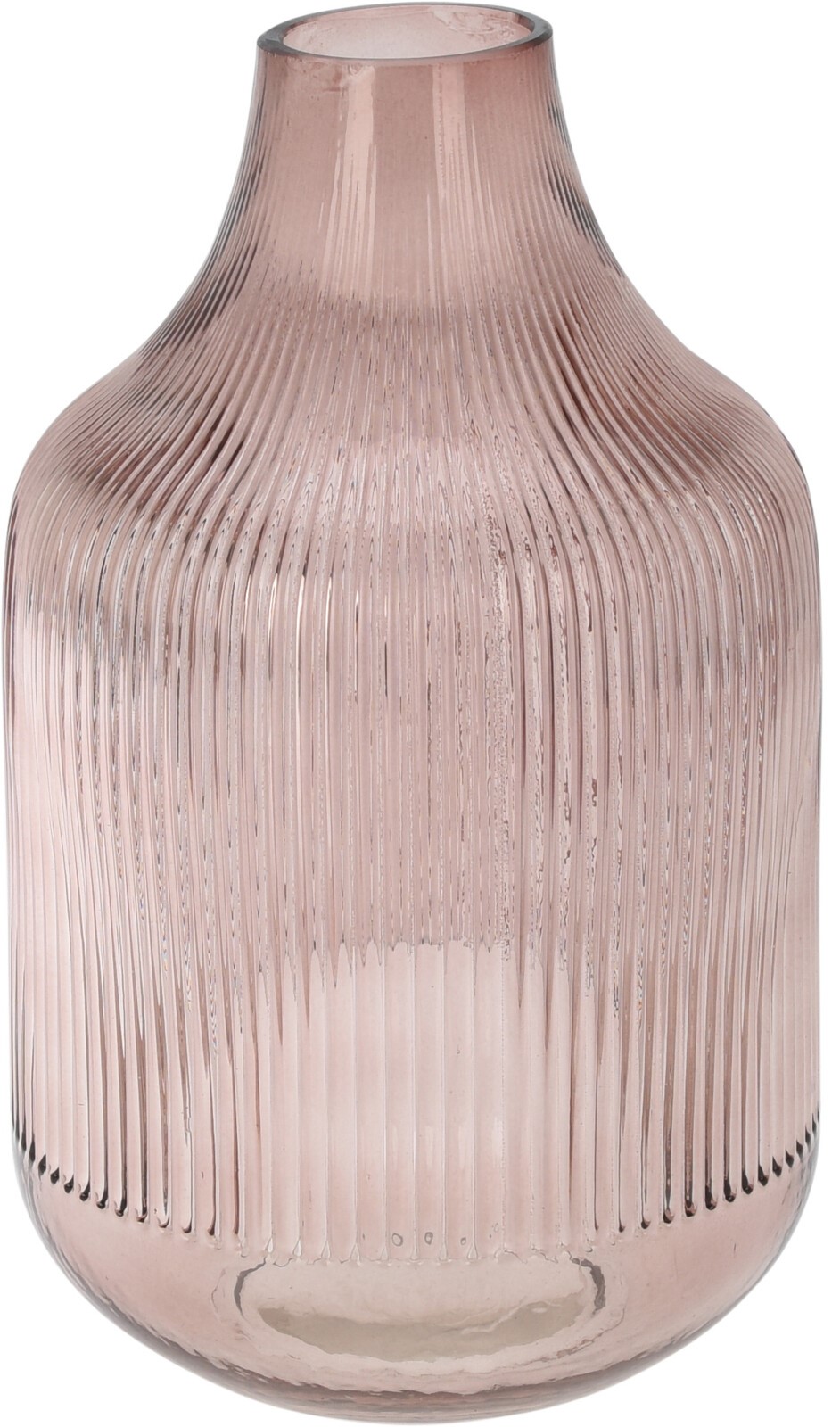 Wazon szklany różowy przezroczysty dekoracyjny do kwiatów 18x29 cm