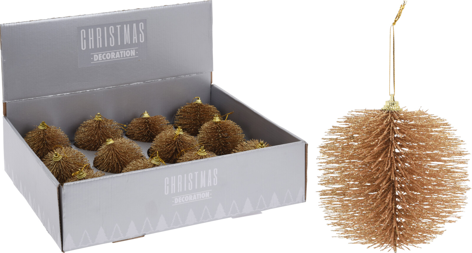 Bombka złota szczotkowana 9 cm elegancka zawieszka choinkowa dekoracja