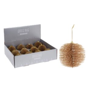 Bombka złota szczotkowana 9 cm elegancka zawieszka choinkowa dekoracja