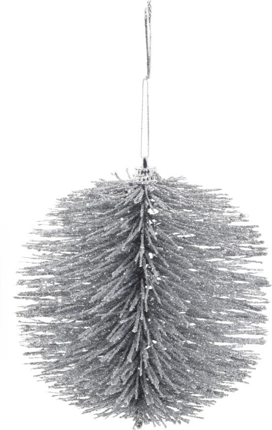 Bombka srebrna szczotkowana 10 cm elegancka zawieszka choinkowa dekoracja